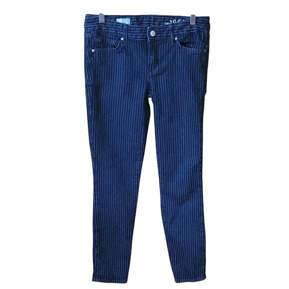 Gap 1969 Always Skinny Stripe Dark Wash Blue Jeans Size 27 Mid-Rise - Picture 1 of 10
